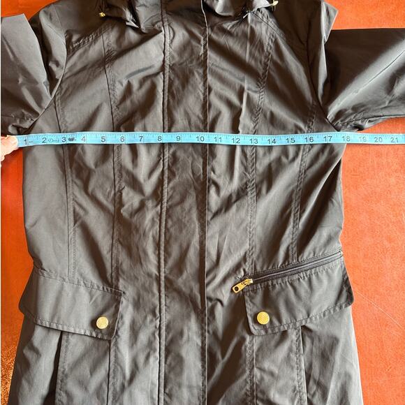 Cole Haan Packable Hooded Rain Coat Jacket Black XS Travel Bag - Picture 5 of 8